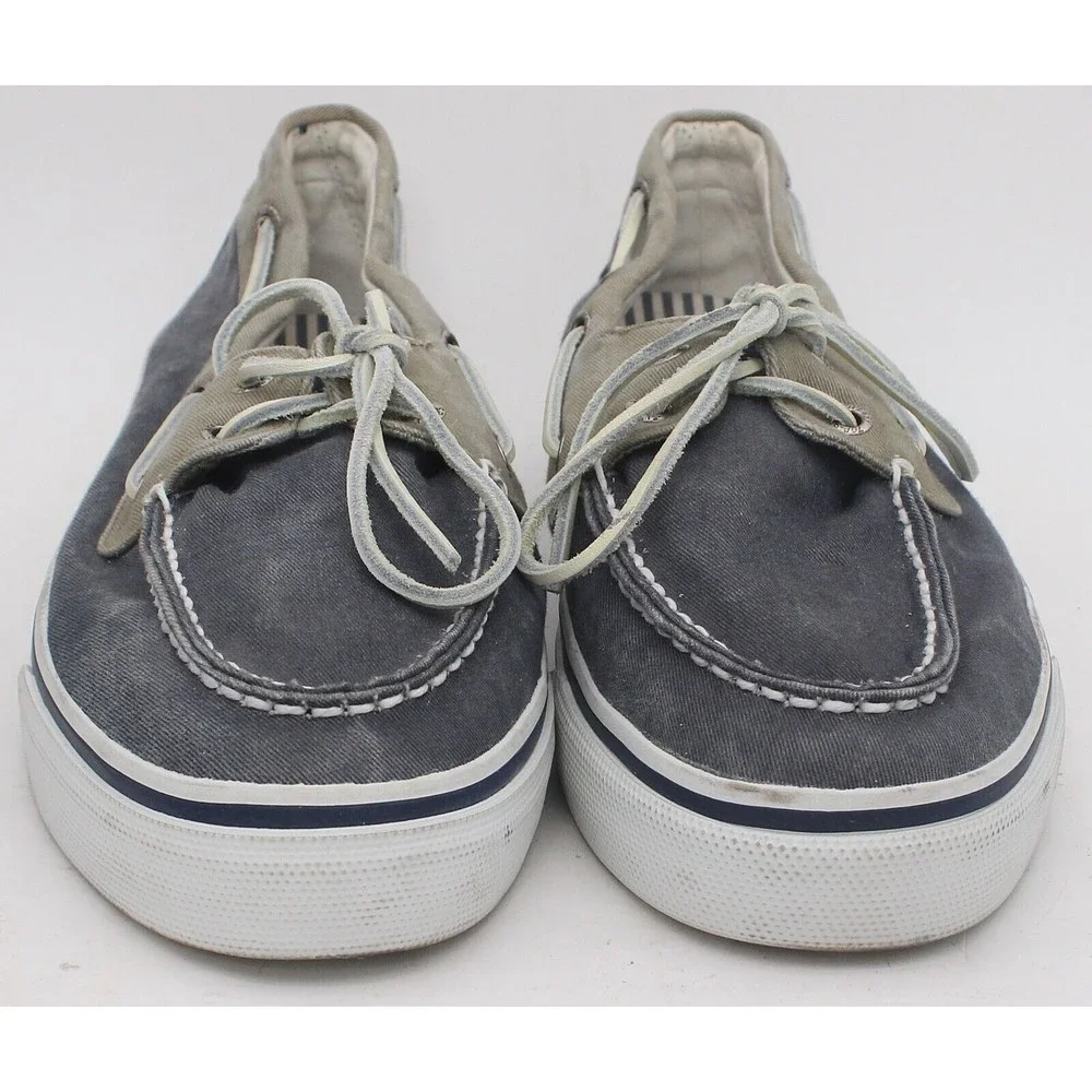 Sperry Shoes Men's Size 11.5 M Top Sider Blue Grey Boat Shoe 2 Eye Canvas